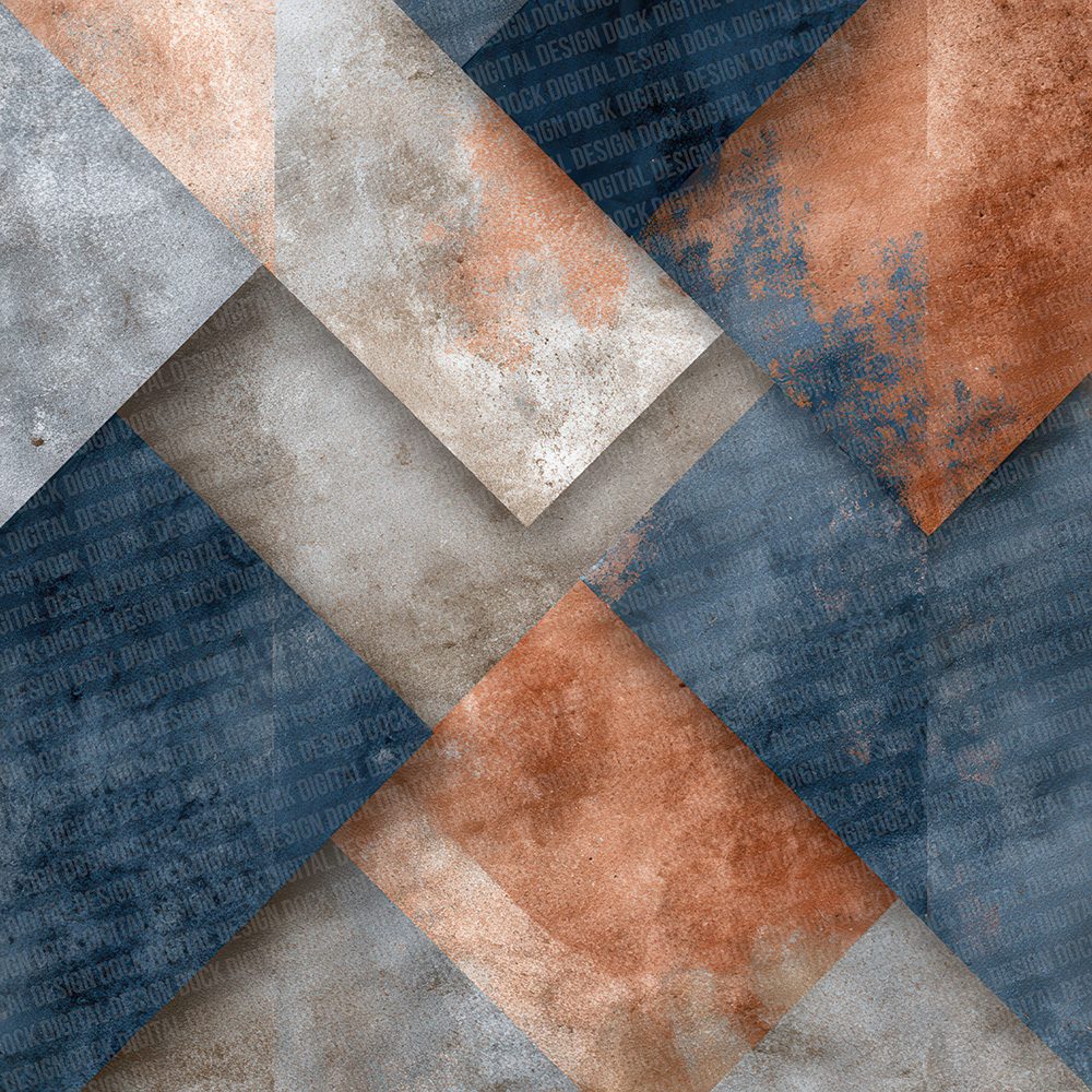 Tribal Geometric Navy Coral Digital Paper Pack (DDD004072)