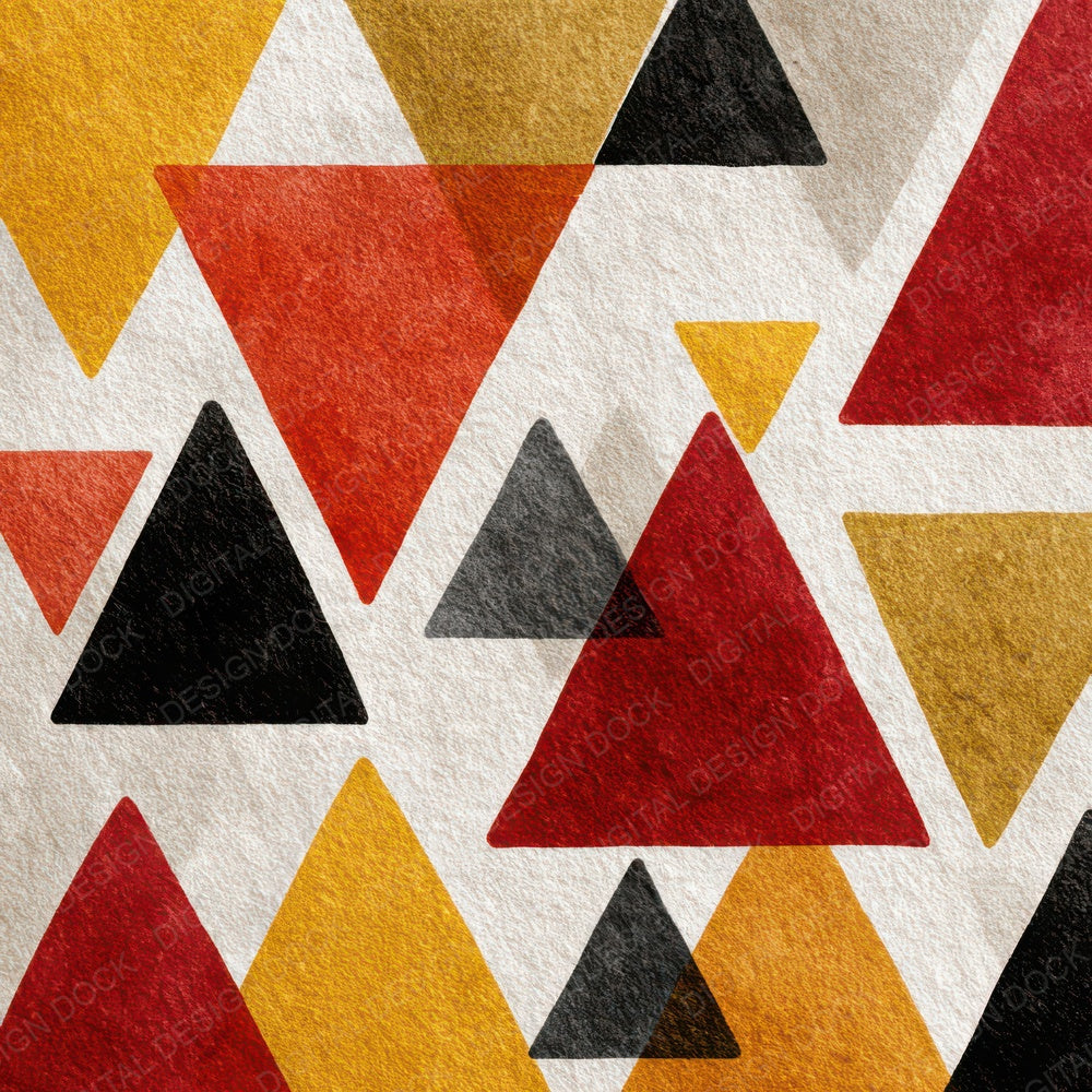Tribal Triangle Red Mustard Digital Paper Pack (DDD004079)