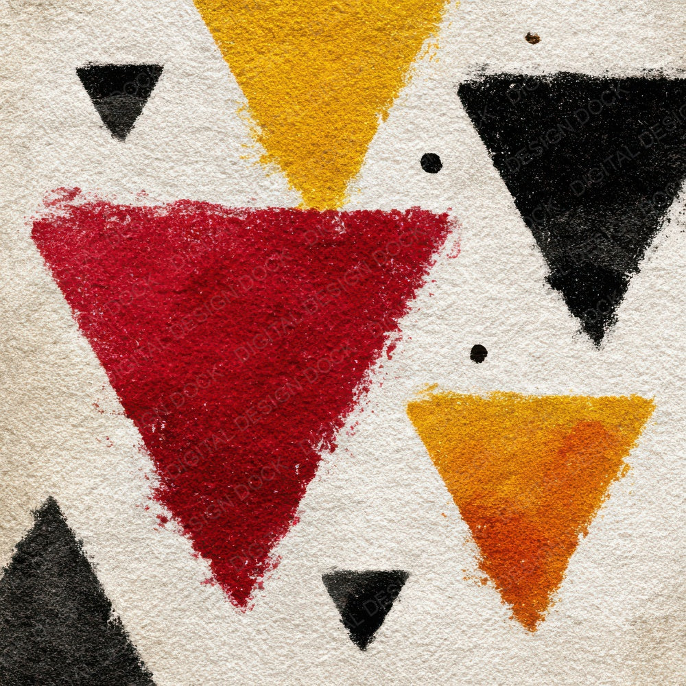 Tribal Triangle Red Mustard Digital Paper Pack (DDD004079)
