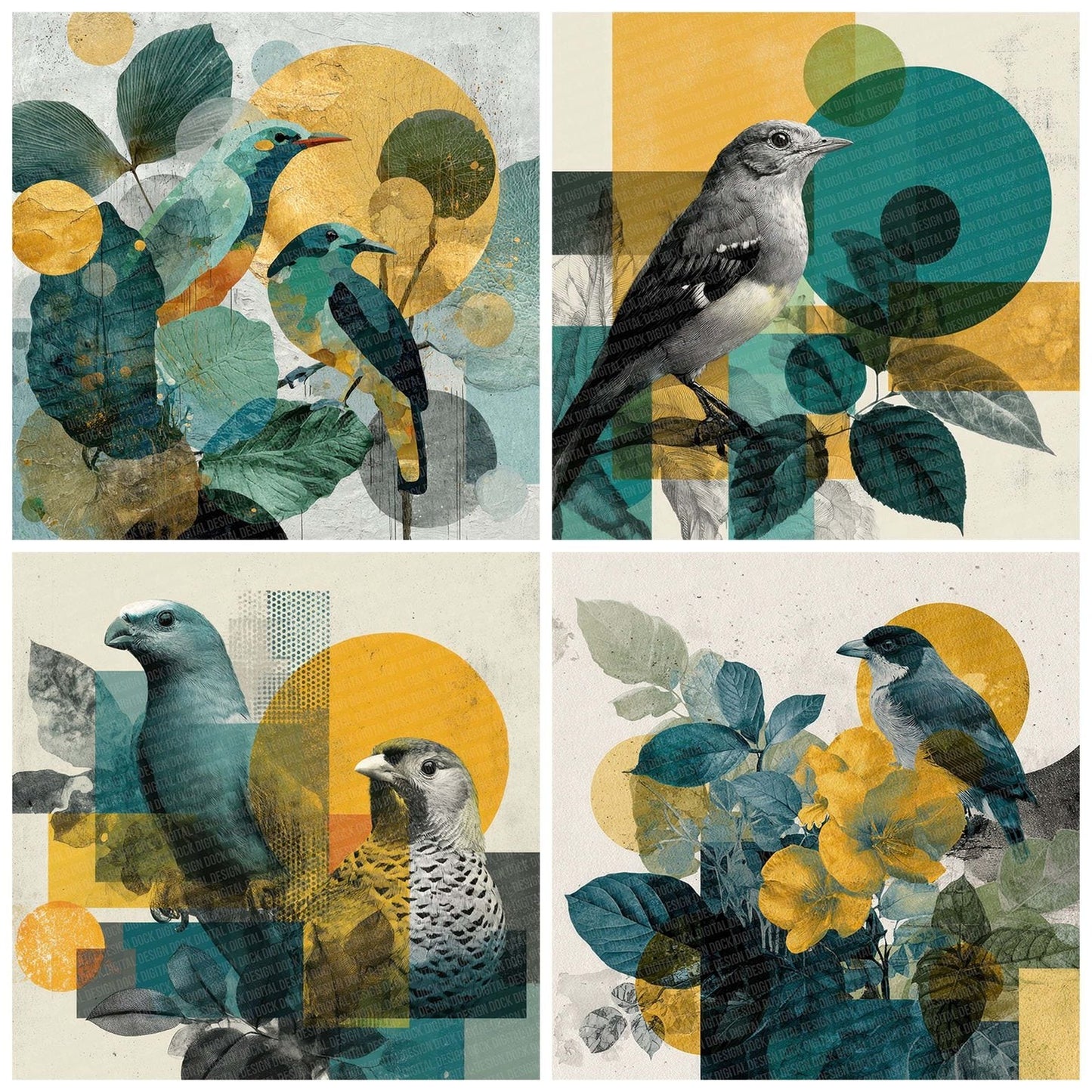 Tropical Bird Moodboard Digital Paper Pack (DDD004086)