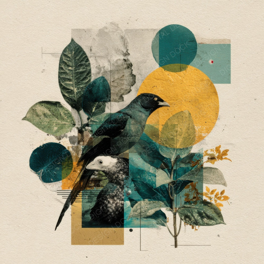 Tropical Bird Moodboard Digital Paper Pack (DDD004086)