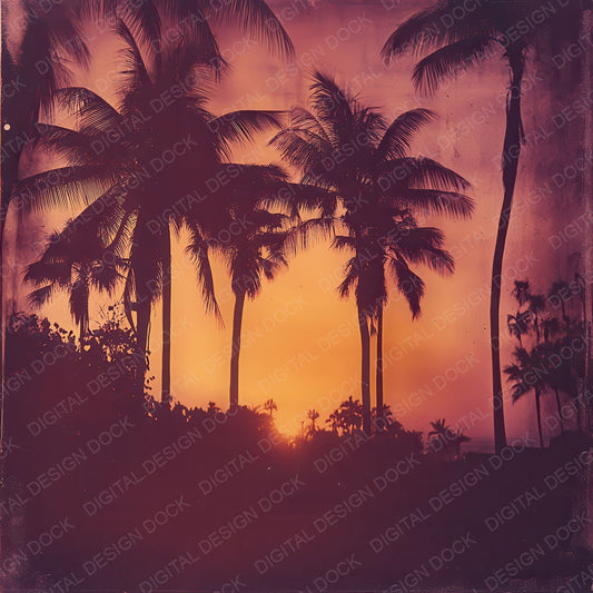 Tropical Dusk Palms Digital Paper Pack (DDD004090)