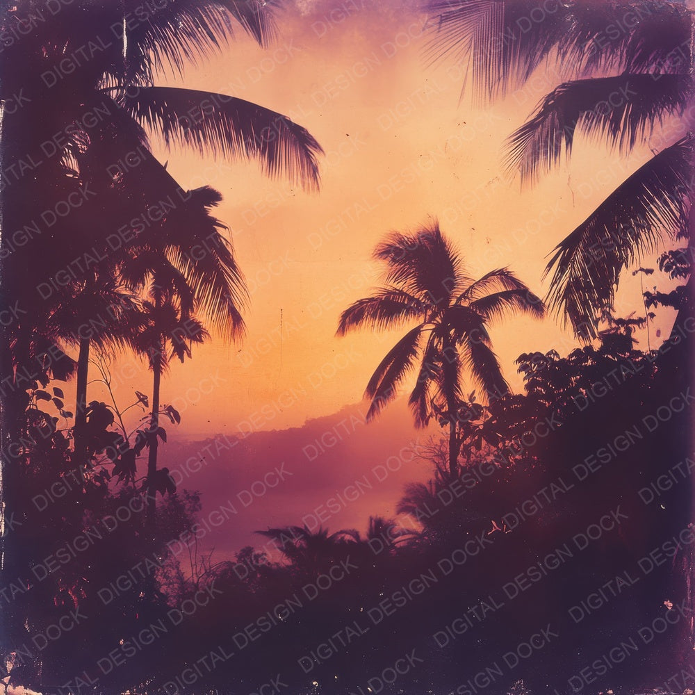 Tropical Dusk Palms Digital Paper Pack (DDD004090)
