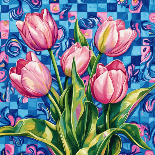 Tulip Checker Pop Digital Paper Pack (DDD004092)