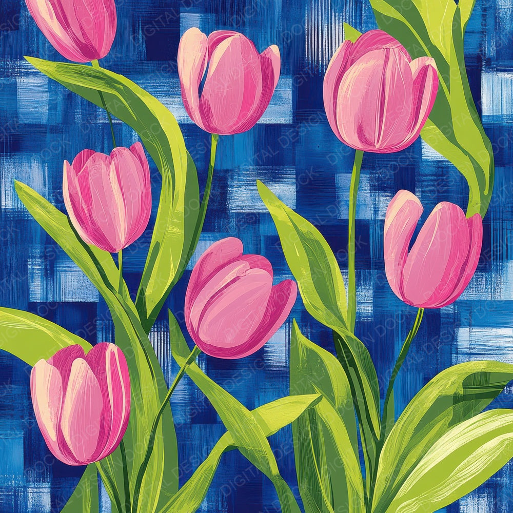 Tulip Checker Pop Digital Paper Pack (DDD004092)