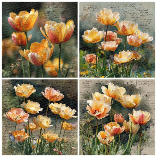 Tulip Field Van Gogh Digital Paper Pack (DDD007740)