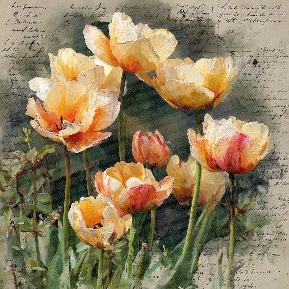 Tulip Field Van Gogh Digital Paper Pack (DDD007740)