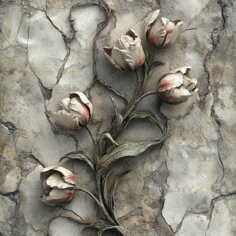 Tulip Statue Marble Digital Paper Pack (DDD004095)