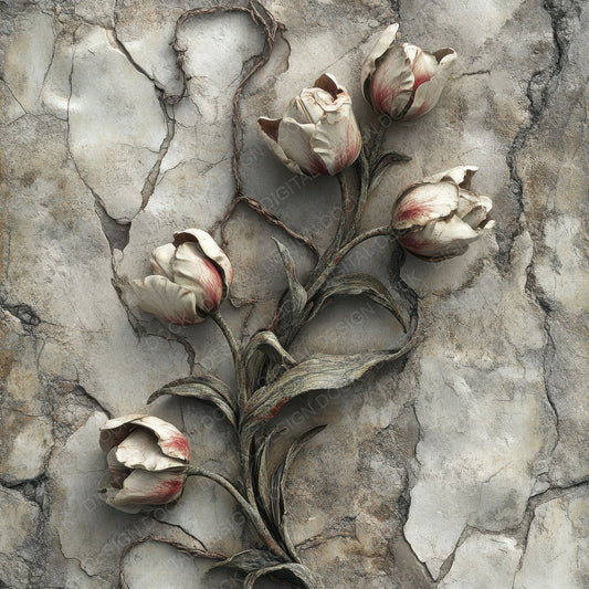 Tulip Statue Marble Digital Paper Pack (DDD004095)