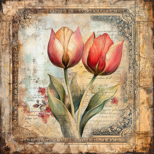 Turkey Tulip Mosaic Digital Paper Pack (DDD004099)