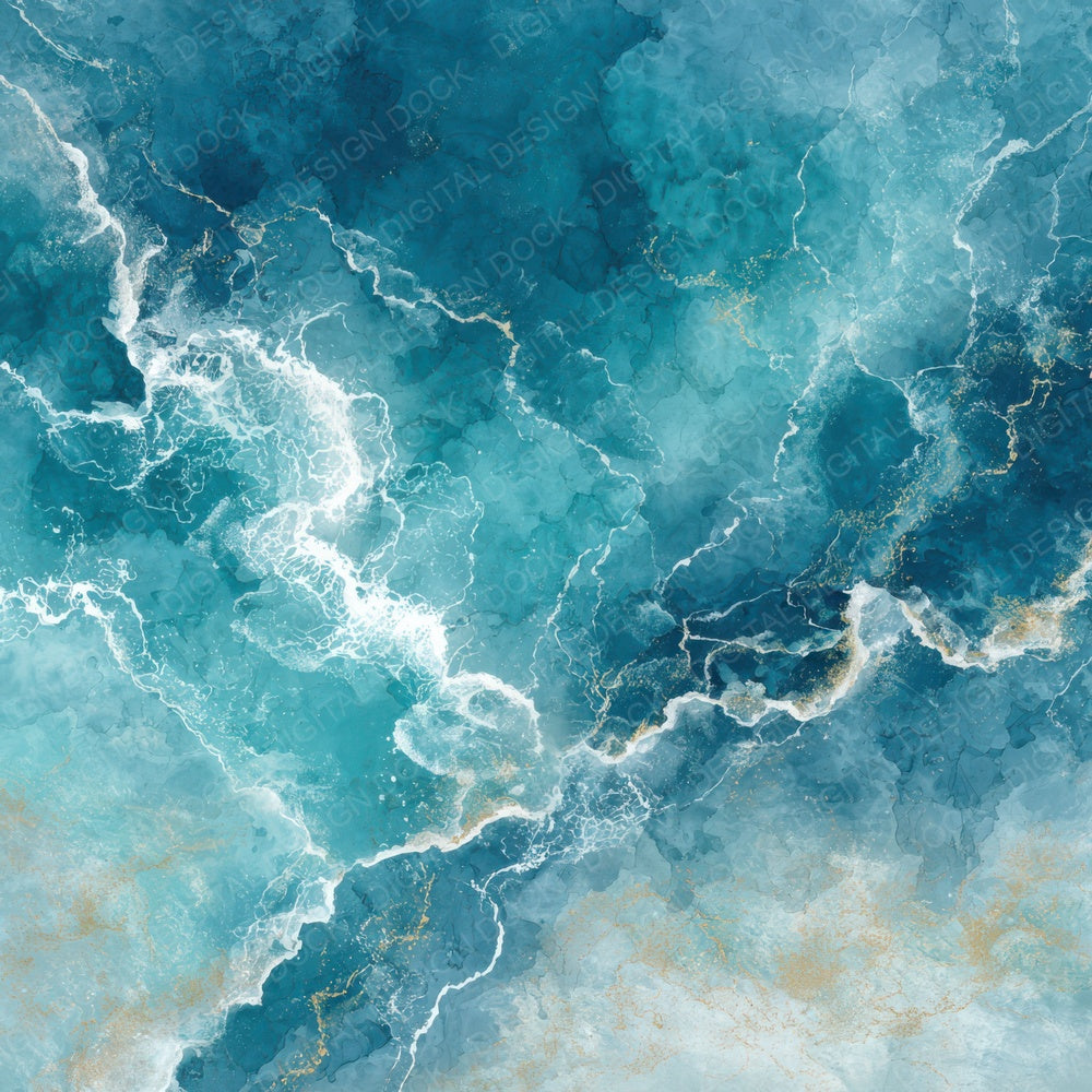 Turquoise Foam Marble Digital Paper Pack (DDD004101)