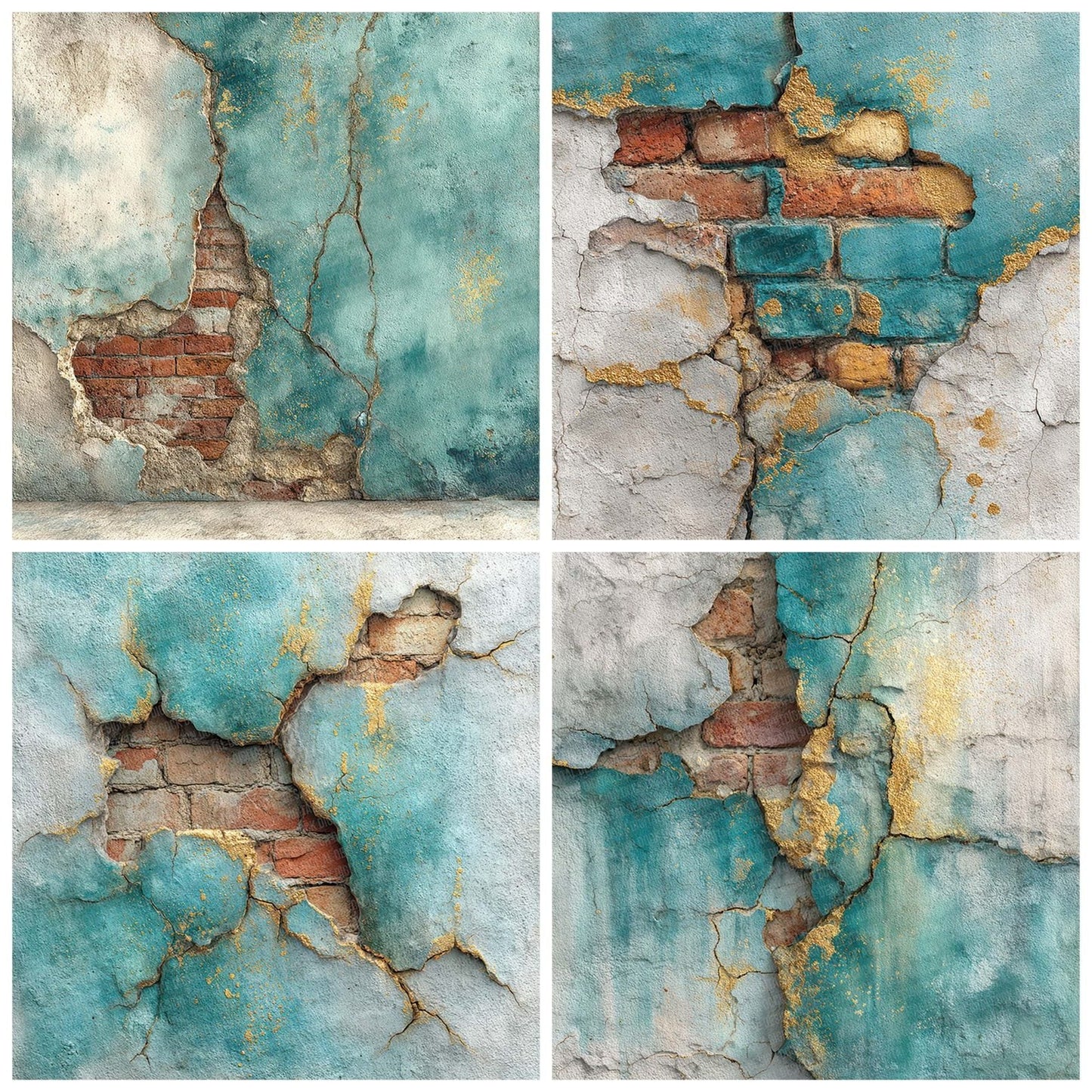 Turquoise Plaster Brick Digital Paper Pack (DDD004104)