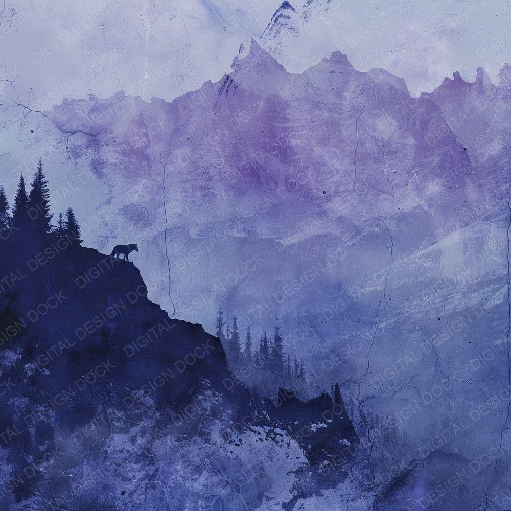 Twilight Purple Wolf Digital Paper Pack (DDD004108)