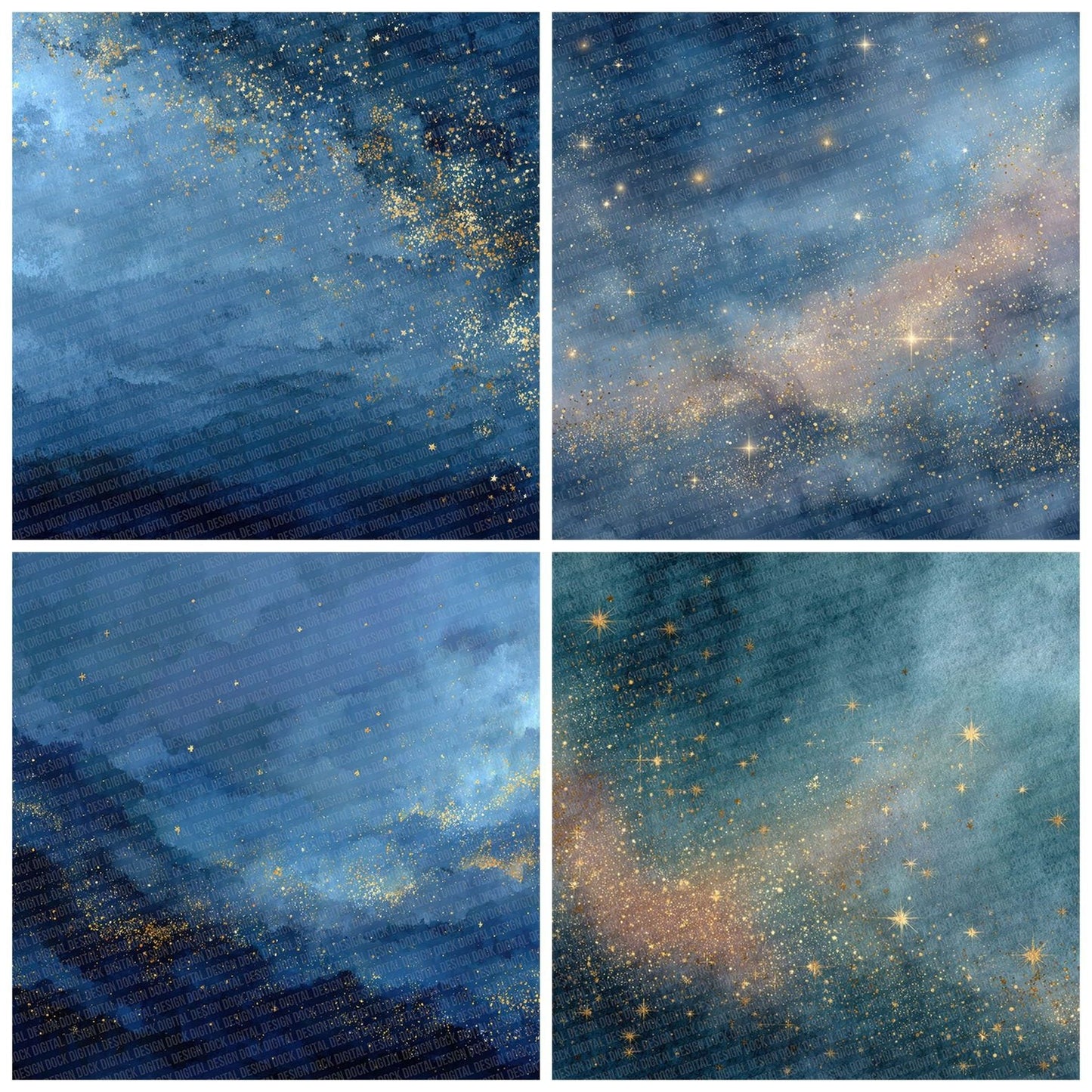 Twilight Star Winter Background Digital Paper Pack (DDD004110)