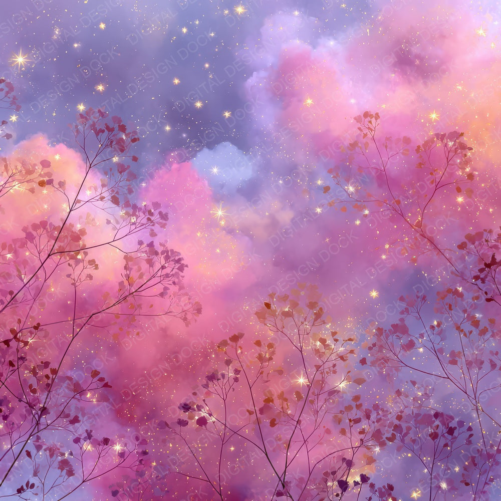 Twilight Starflower Glow Digital Paper Pack (DDD004111)