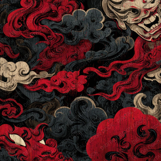 Ukiyoe Kabuki Cloud Block Grain Digital Paper Pack (DDD004122)