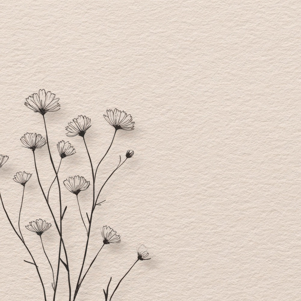 Ultra Minimal Floral Background Digital Paper Pack (DDD007865)