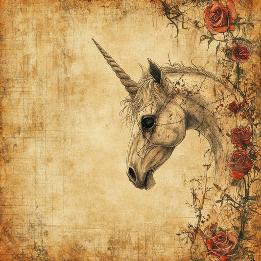 Unicorn Skull Arcane Bloom Digital Paper Pack (DDD004125)