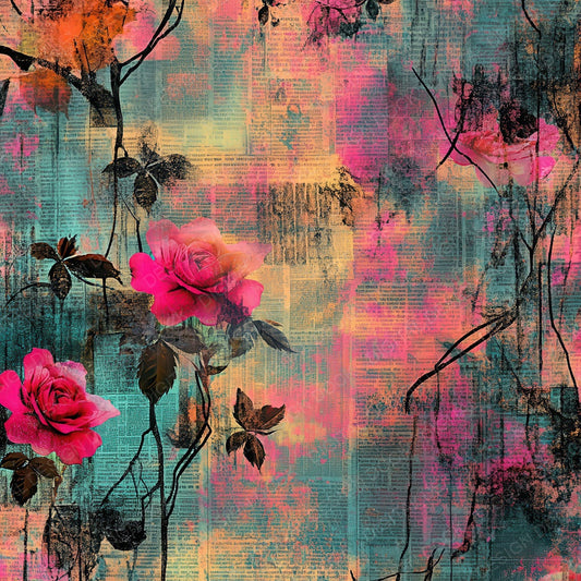 Urban Floral Grit Digital Paper Pack (DDD004126)