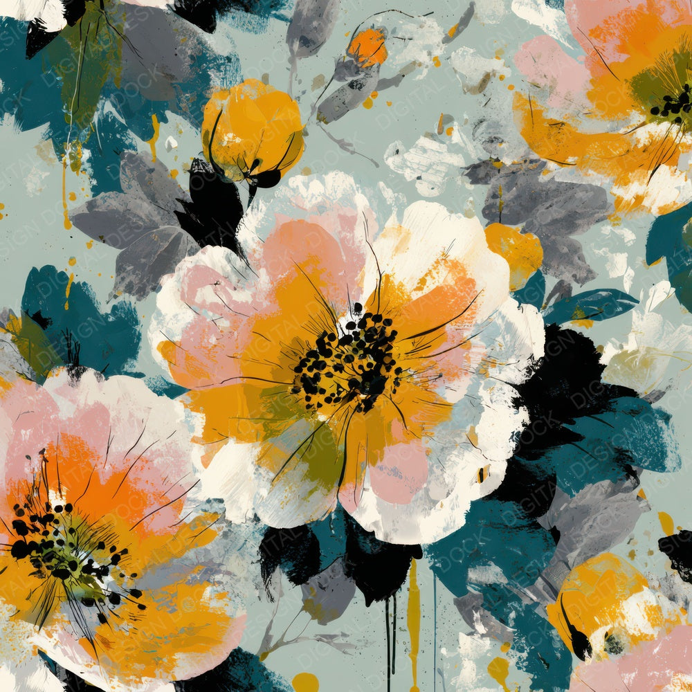 Urban Ink Florals Digital Paper Pack (DDD008027)