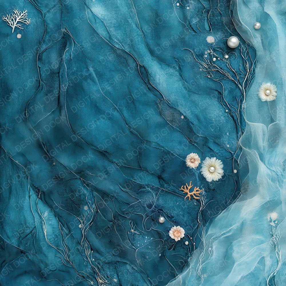 Velvet Ocean Hues Background Digital Paper Pack (DDD004152)