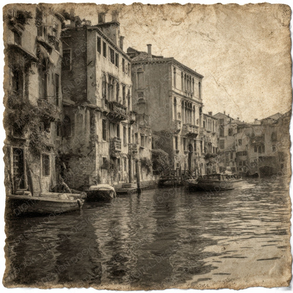 Venice Canal Damaged Photo Digital Paper Pack (DDD004156)