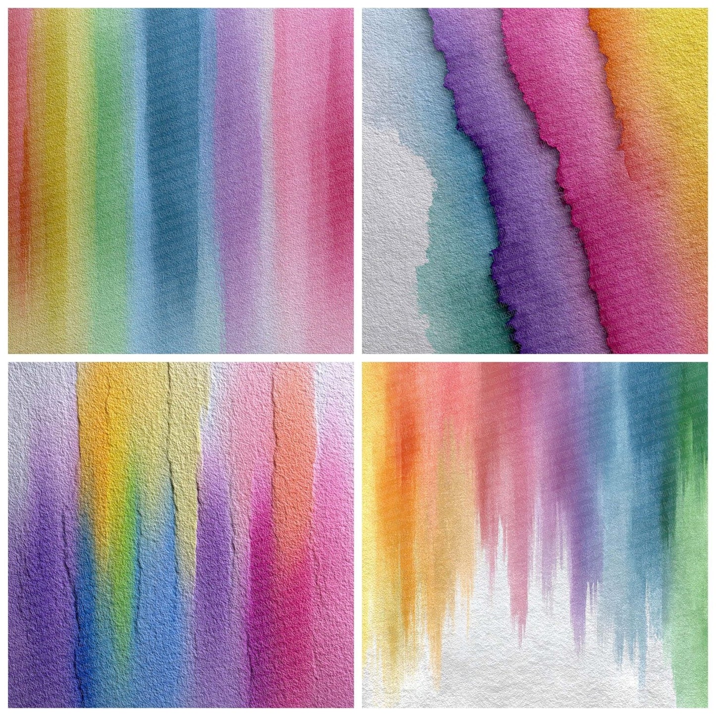 Vertical Flow Watercolour Rainbow Digital Paper Pack (DDD004157)