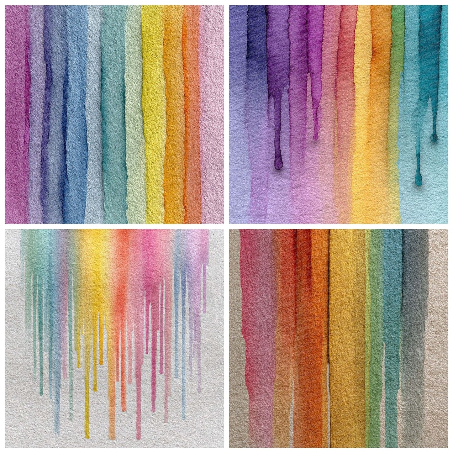 Vertical Watercolour Wash Rainbow Digital Paper Pack (DDD004159)