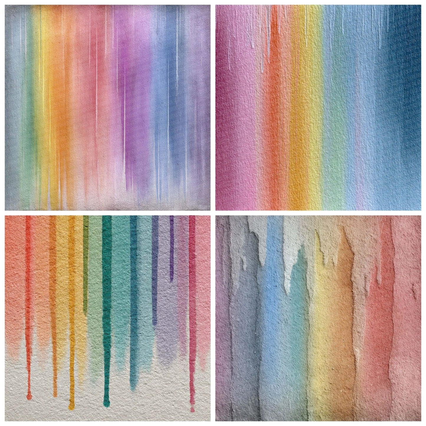 Vertical Watercolour Wash Rainbow Digital Paper Pack (DDD004159)