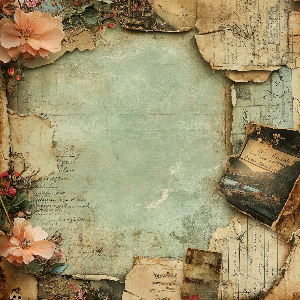 Victorian Decoupage Floral Stationery Digital Paper Pack (DDD004179)