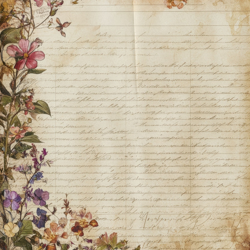 Victorian Decoupage Garden Letter Edge Digital Paper Pack (DDD004180)