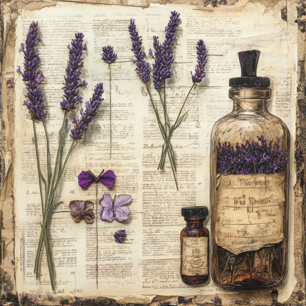 Victorian Decoupage Lavender Apothecary Digital Paper Pack (DDD004188)