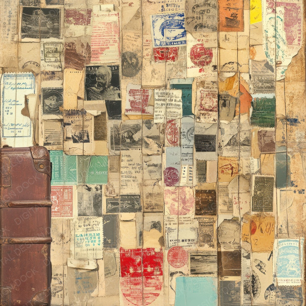 Victorian Decoupage Luggage Label Digital Paper Pack (DDD004190)