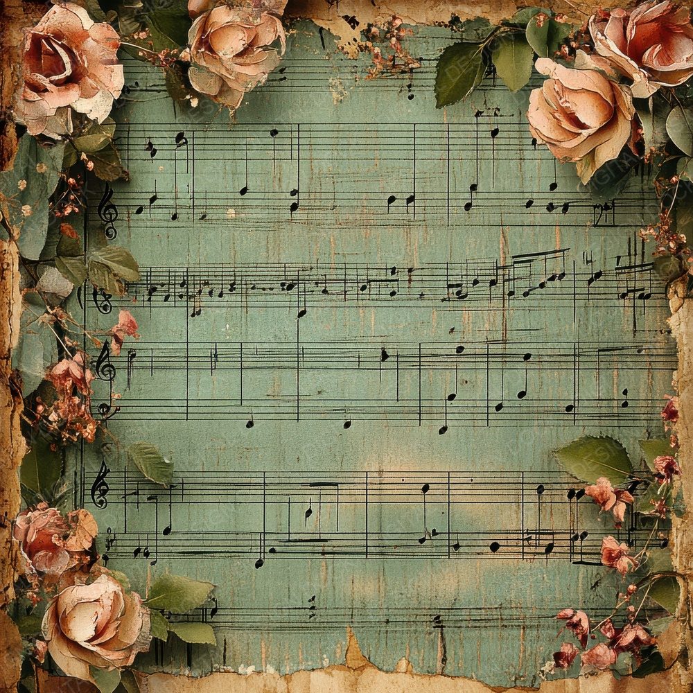 Victorian Decoupage Music Curtain Digital Paper Pack (DDD004193)
