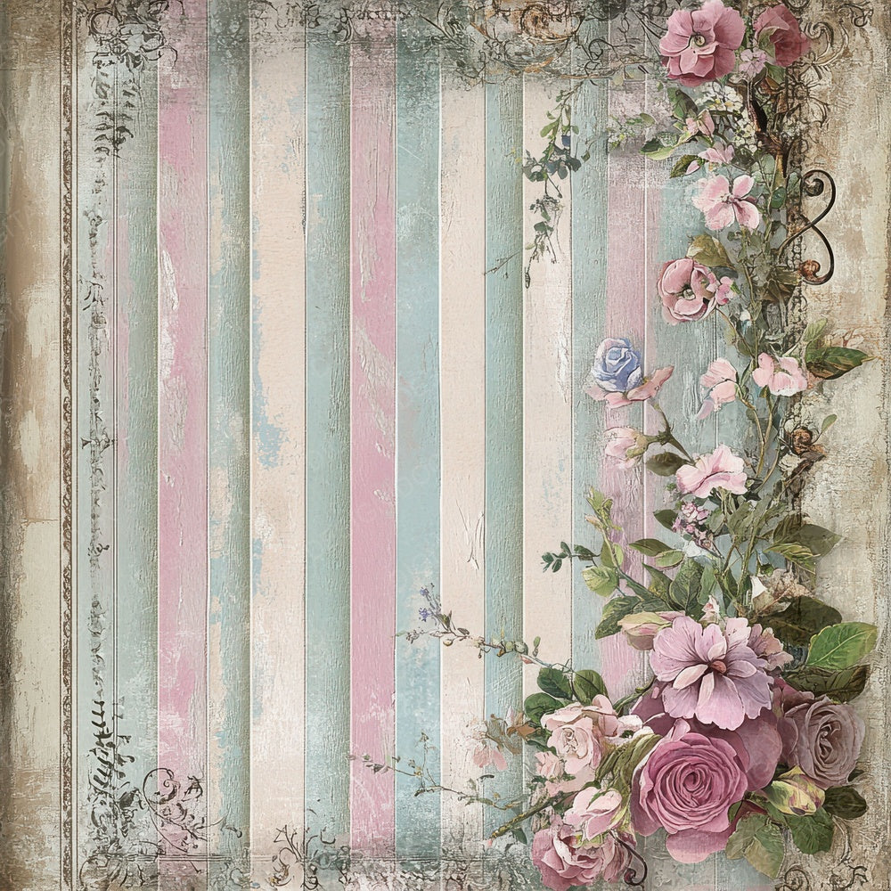 Victorian Decoupage Ribbon Mirror Digital Paper Pack (DDD004203)