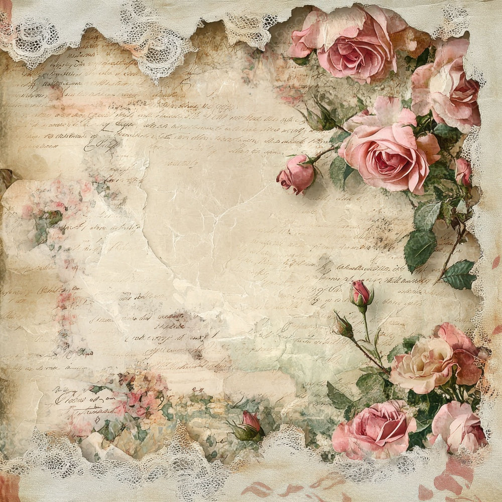 Victorian Decoupage Tea Stain Paper Digital Paper Pack (DDD004209)