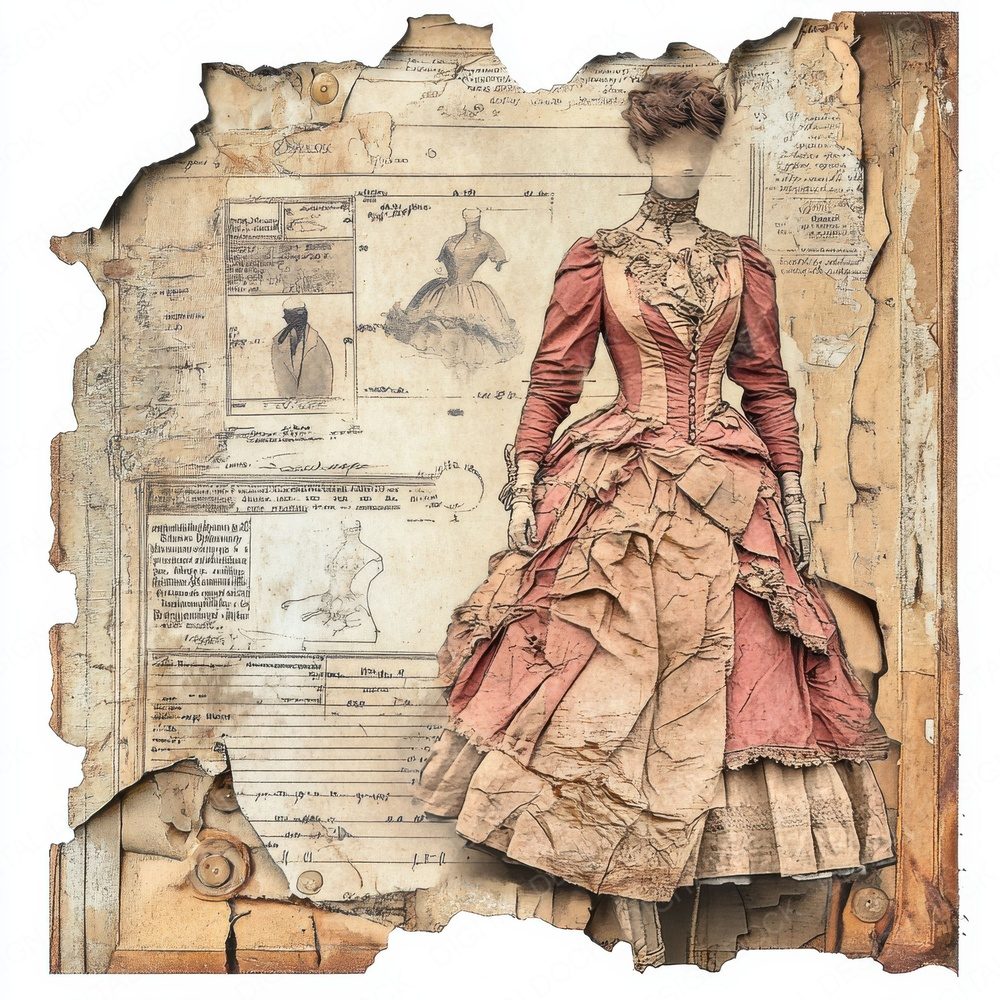 Victorian Dress Pattern Digital Paper Pack (DDD004213)