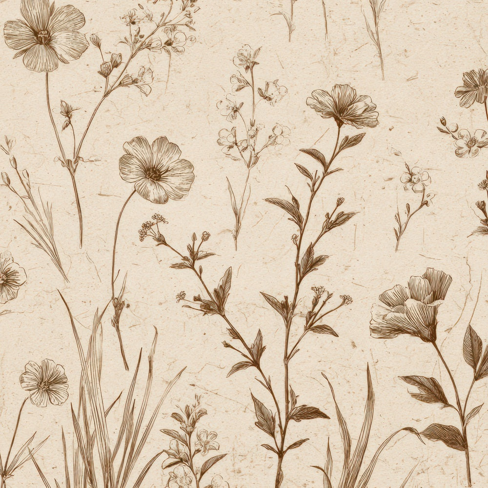 Victorian Engraved Wildflowers Digital Paper Pack (DDD008562)
