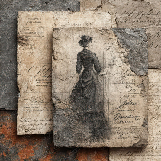Victorian Fashion Layers Digital Paper Pack (DDD007982)