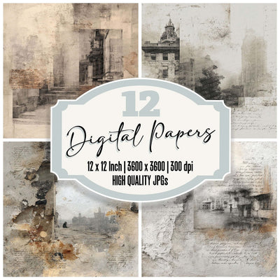 Vintage Arch Script Digital Paper Pack (DDD004222)