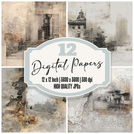 Vintage Arch Script Digital Paper Pack (DDD004222)