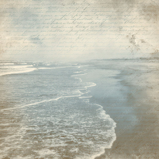 Vintage Beach Script Digital Paper Pack (DDD008824)
