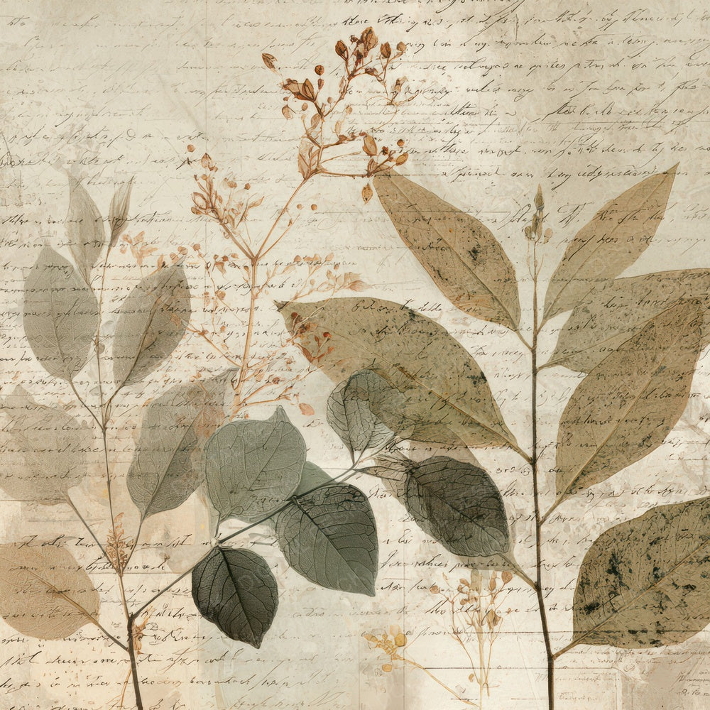 Vintage Botanical Herbarium Paper Digital Paper Pack (DDD008838)