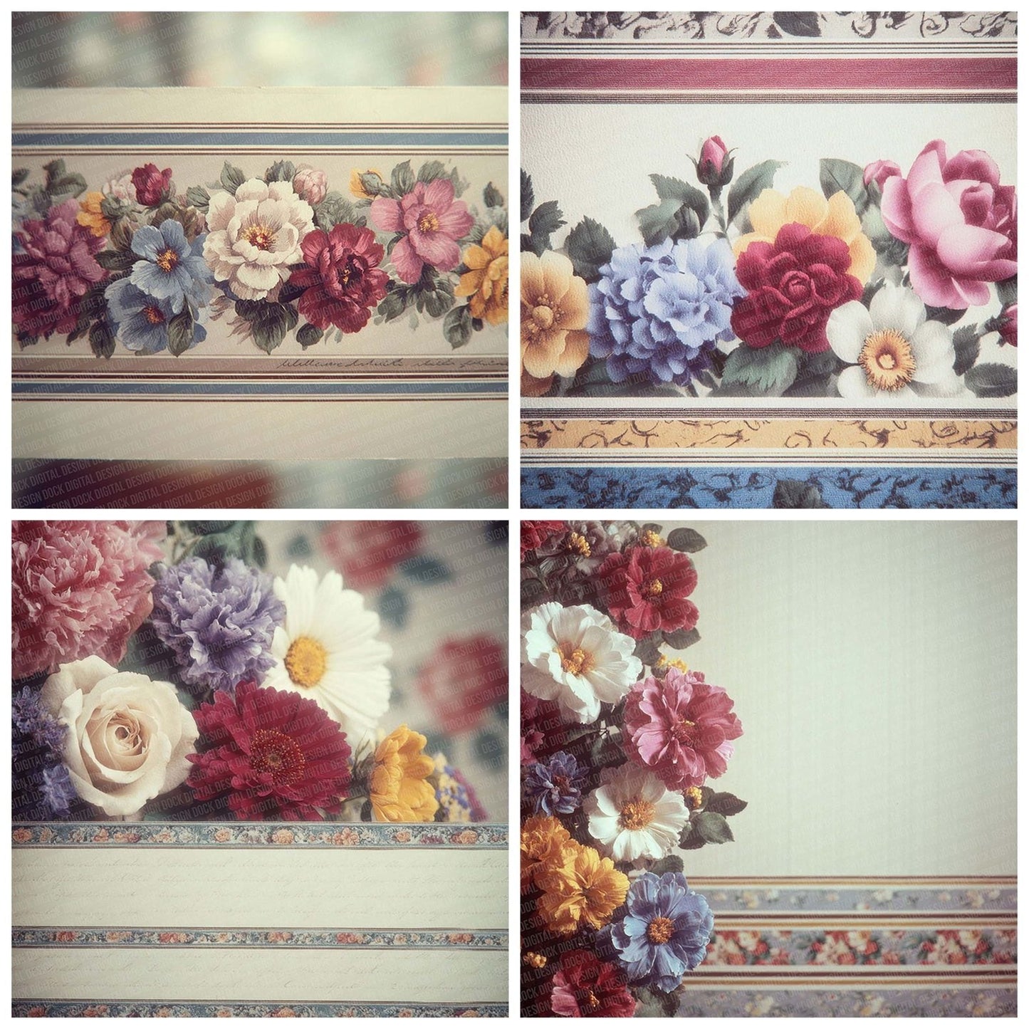 Vintage Bouquet Digital Paper Pack (DDD004225)