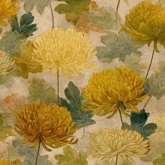 Vintage Chrysanthemum Overlay Digital Paper Pack (DDD008672)