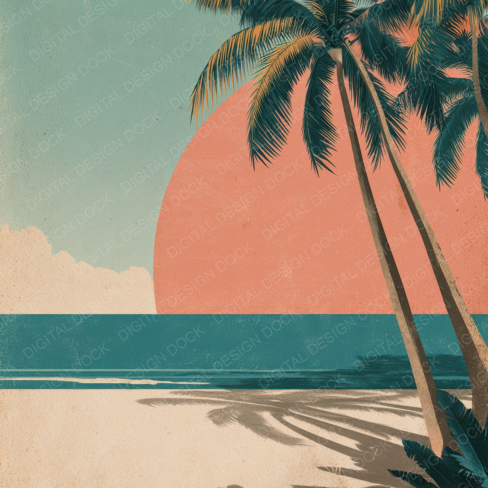 Vintage Coast Poster Digital Paper Pack (DDD008657)