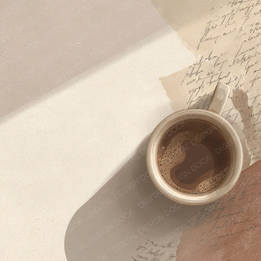 Vintage Coffee Paper Texture Digital Paper Pack (DDD012335)