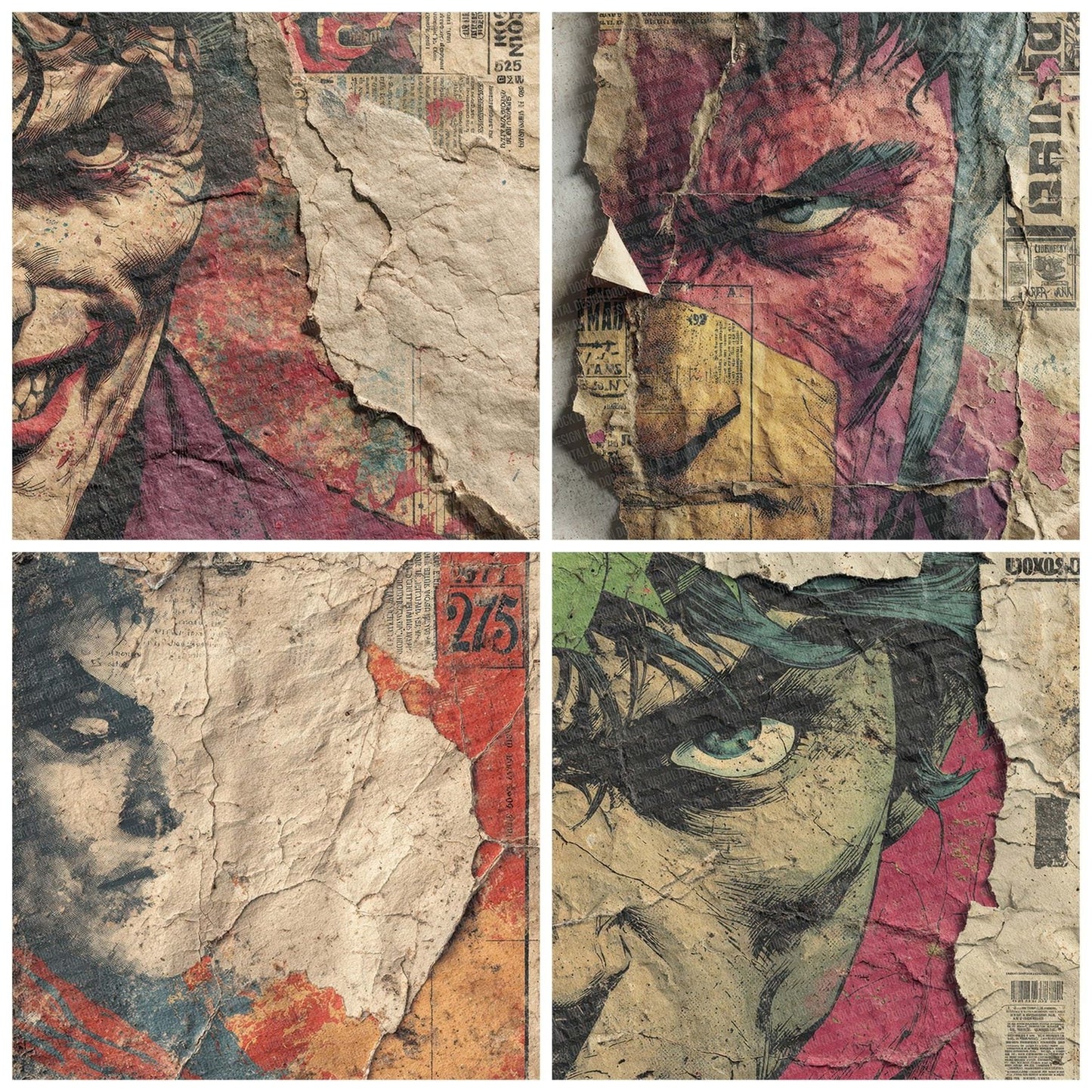 Vintage Comic Villain Digital Paper Pack (DDD004228)