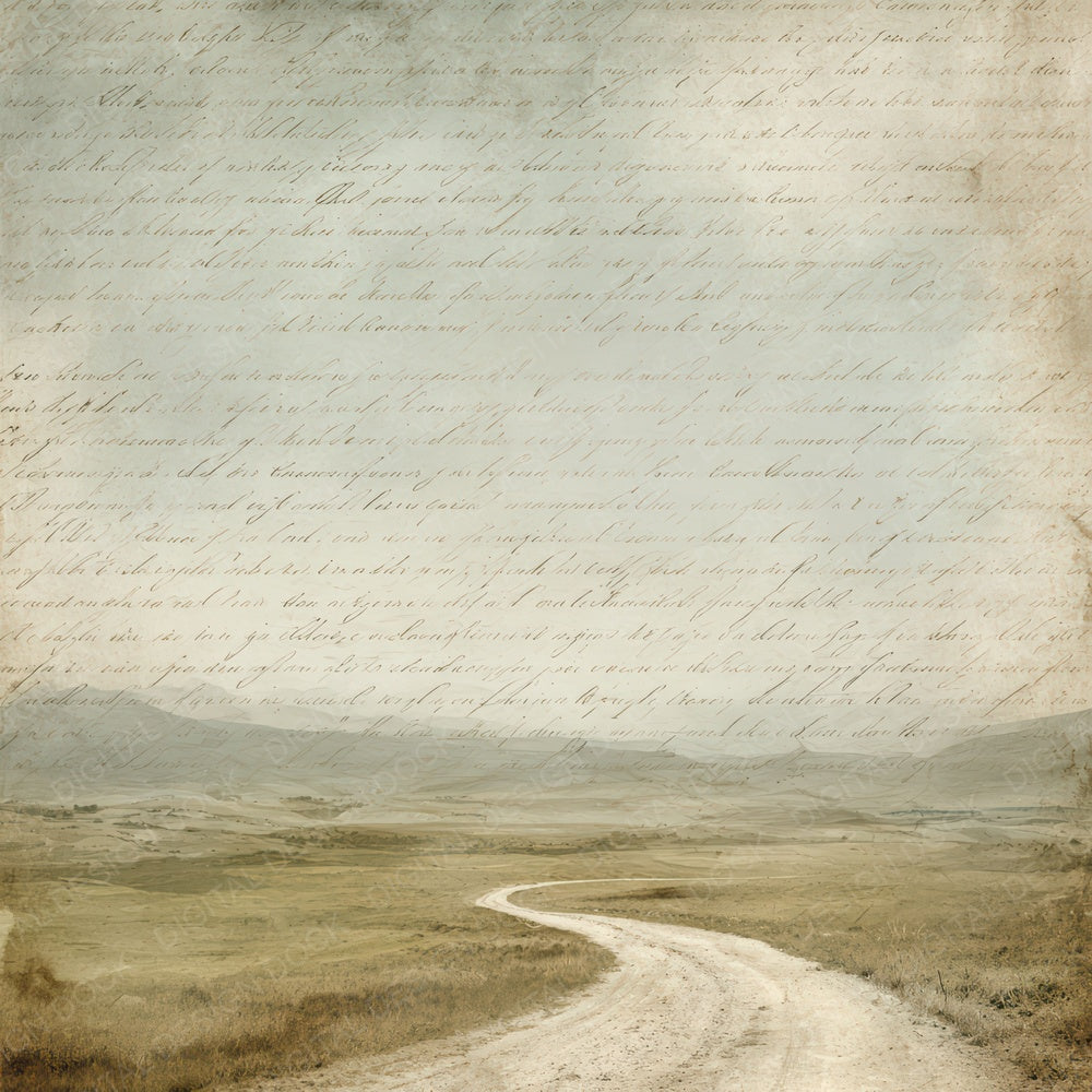 Vintage Countryside Road Scene Digital Paper Pack (DDD012189)
