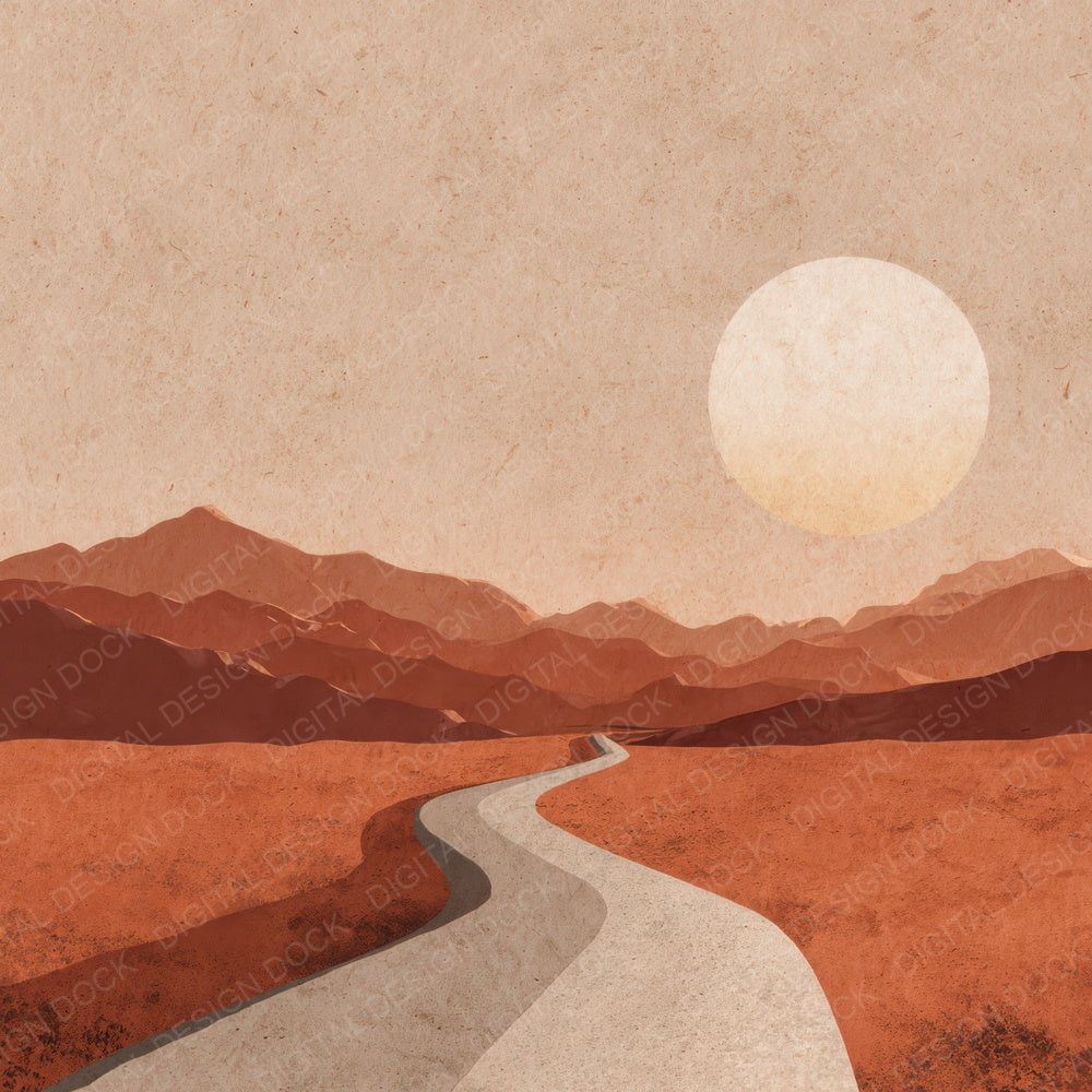 Vintage Desert Poster Digital Paper Pack (DDD008659)